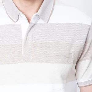 Mens Horizontal Striper Polo Neck Tshirt